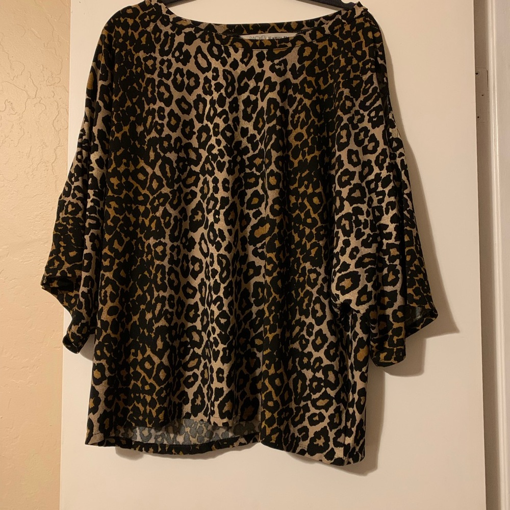 RACHEL Roy Cold Shoulder Leopard Print Blouse